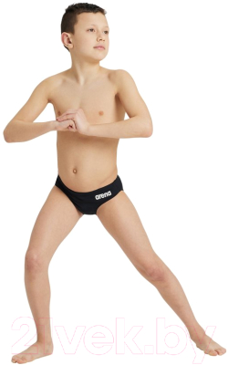 Плавки детские ARENA Team Swim Briefs Solid Jr / 004774 550 (р-р 28, черный/белый)