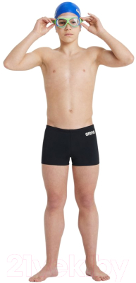 Плавки детские ARENA Team Swim Short Solid Jr / 004777 550 (р-р 22, черный/белый)