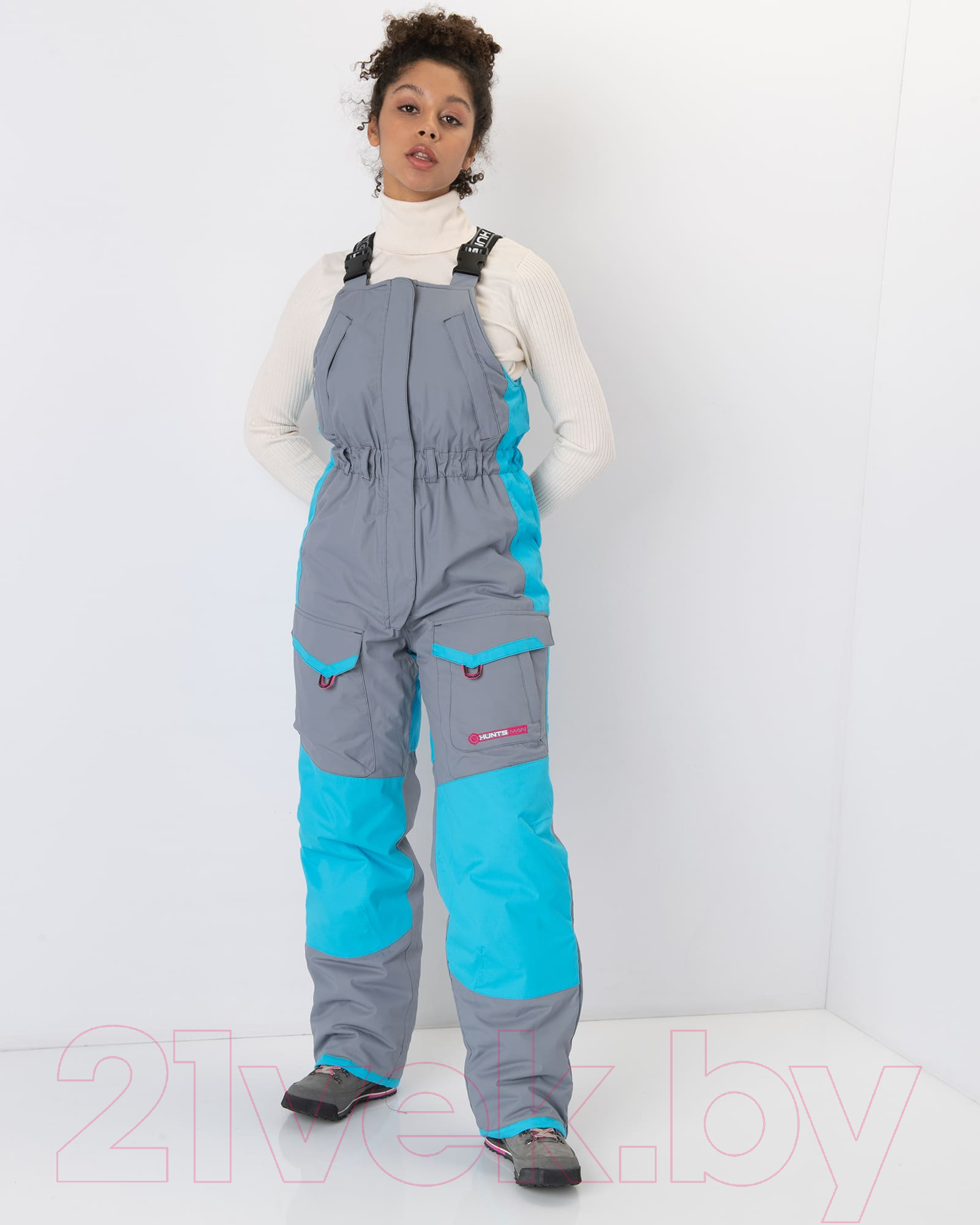Костюм для охоты и рыбалки Huntsman Siberia зима Lady серый/голубой (р-р 48-50/170-176) — фото 2