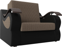 Кресло-кровать Лига Диванов Меркурий 60 / 111609 (рогожка корфу 03/экокожа черный) - 