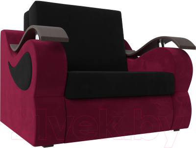 Кресло-кровать Лига Диванов Меркурий 60 / 111610 (микровельвет черный/бордовый)