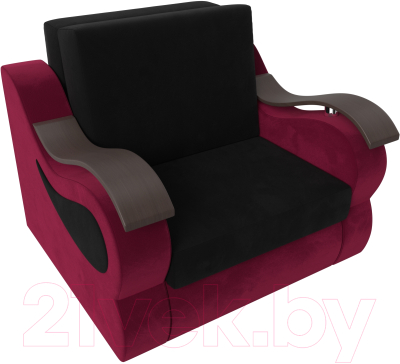 Кресло-кровать Лига Диванов Меркурий 60 / 111610 (микровельвет черный/бордовый)