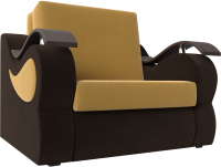 Кресло-кровать Лига Диванов Меркурий 60 / 111612 (микровельвет желтый/коричневый) - 