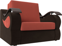 Кресло-кровать Лига Диванов Меркурий 60 / 111614 (микровельвет коралловый/коричневый) - 