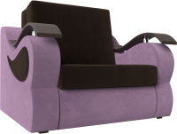 Кресло-кровать Лига Диванов Меркурий 60 / 111615 (микровельвет коричневый/сиреневый) - 