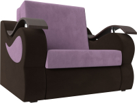 Кресло-кровать Лига Диванов Меркурий 60 / 111616 (микровельвет сиреневый/коричневый) - 