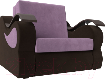 Кресло-кровать Лига Диванов Меркурий 60 / 111616 (микровельвет сиреневый/коричневый)