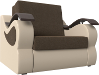 Кресло-кровать Лига Диванов Меркурий 80 / 106318 (рогожка коричневый/экокожа бежевый) - 