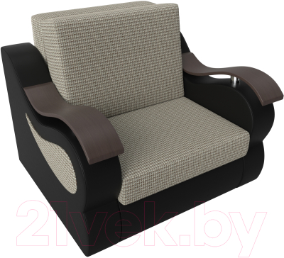 Кресло-кровать Лига Диванов Меркурий 80 / 111619 (рогожка корфу 02/экокожа черный)