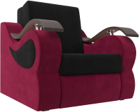 Кресло-кровать Лига Диванов Меркурий 80 / 111621 (микровельвет черный/бордовый) - 