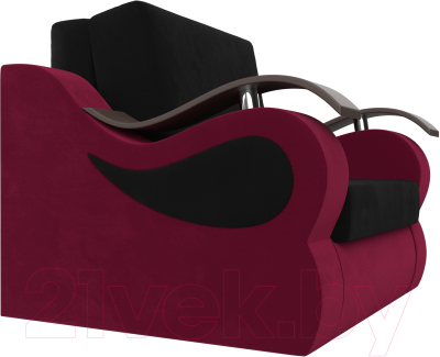 Кресло-кровать Лига Диванов Меркурий 80 / 111621 (микровельвет черный/бордовый)