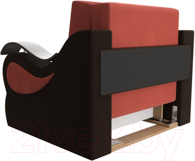 Кресло-кровать Лига Диванов Меркурий 80 / 111625 (микровельвет коралловый/коричневый)