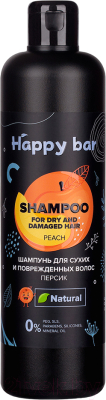 Шампунь для волос Happy Bar Персик для сухих и поврежденных волос (370мл)