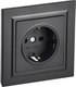 Розетка IEK Brite BR-R14-16-K02-F (черный) - 