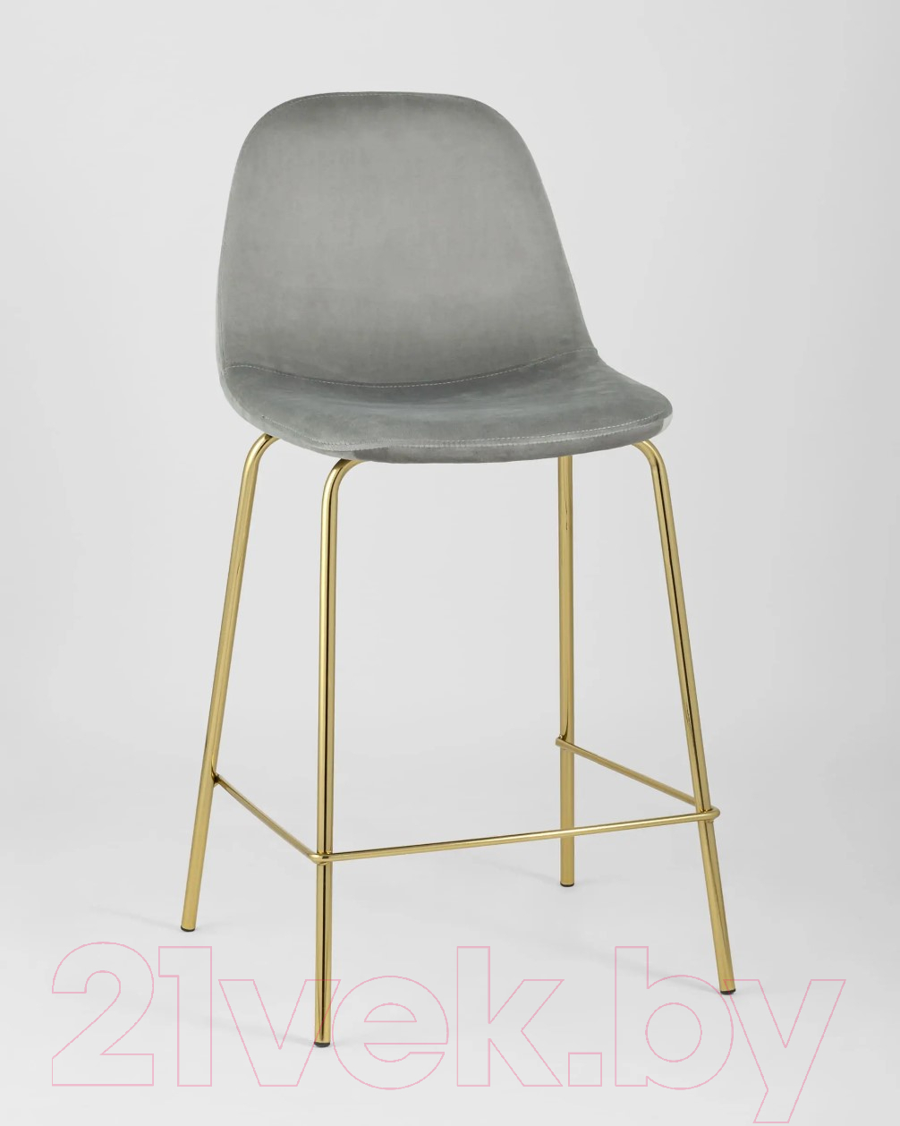 Стул барный Stool Group Валенсия SN полубарный / OS-001CB HLR-18 (велюр серый/золотые ножки) — фото 2