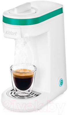 Капсульная кофеварка Kitfort KT-7122-2 (белый/зеленый)