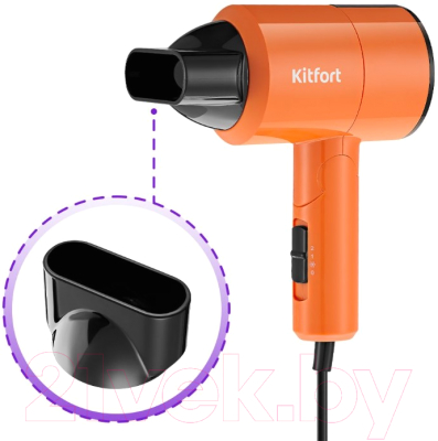 Компактный фен Kitfort KT-3240-2 (черный/оранжевый)