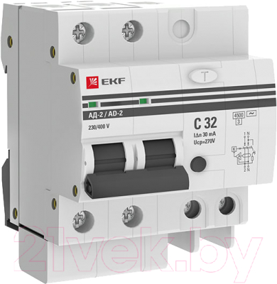Изображение товара Дифференциальный автомат EKF PROxima АД-2 32А/30мА / DA2-32-30-pro