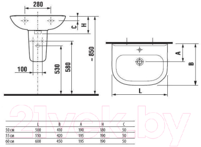 Купить Умывальник Roca Access ZRU9307610  