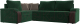 Диван угловой Лига Диванов Николь левый / 102973L (велюр зеленый/экокожа коричневый) - 