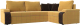 Диван угловой Лига Диванов Николь правый / 113274 (микровельвет желтый/экокожа коричневый) - 
