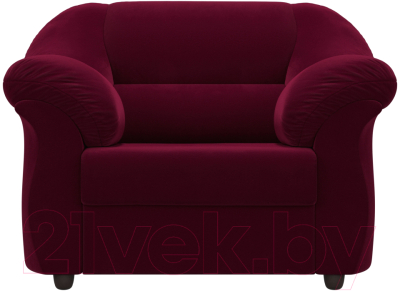 Кресло мягкое Лига Диванов Карнелла / 109584 (микровельвет бордовый)