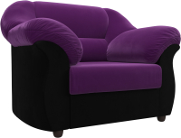 Кресло мягкое Лига Диванов Карнелла / 109586 (микровельвет фиолетовый/черный) - 