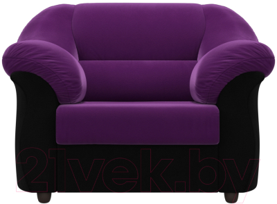 Кресло мягкое Лига Диванов Карнелла / 109586 (микровельвет фиолетовый/черный)
