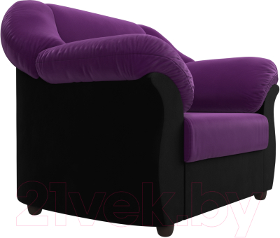 Кресло мягкое Лига Диванов Карнелла / 109586 (микровельвет фиолетовый/черный)