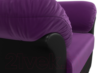 Кресло мягкое Лига Диванов Карнелла / 109588 (микровельвет фиолетовый/экокожа черный)