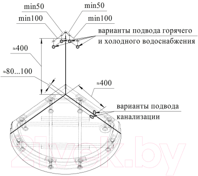 Душевая кабина Radomir Стронг 100x100 / 1-00-1-0-0-1810 (прозрачное стекло/белый)