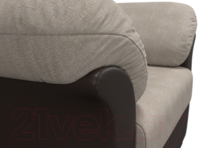 Кресло мягкое Лига Диванов Карнелла / 109596 (рогожка бежевый/экокожа коричневый)