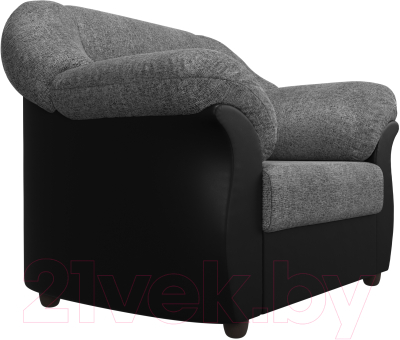 Кресло мягкое Лига Диванов Карнелла / 109598 (рогожка серый/экокожа черный)