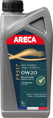 Моторное масло Areca F9517 0W20 / 051991 (1л)