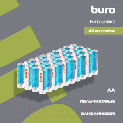Комплект батареек Buro Alkaline LR6 (40шт)