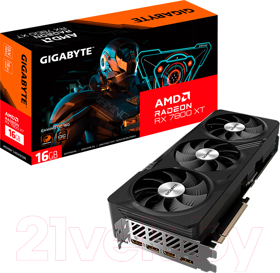 Видеокарта Gigabyte RX 7800 XT Gaming OC 16G (GV-R78XTGAMING OC-16GD)