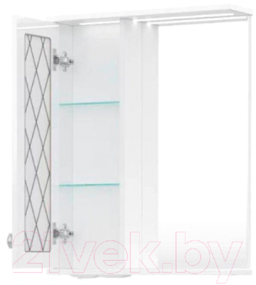 Шкаф с зеркалом для ванной Volna Milena 55 L (белый)