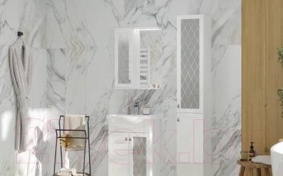 Шкаф с зеркалом для ванной Volna Milena 55 L (белый)