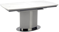 Обеденный стол Halmar Dancan 160-220x90x76 (белый мрамор/серый/черный) - 