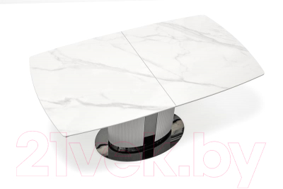 Обеденный стол Halmar Dancan 160-220x90x76 (белый мрамор/серый/черный)