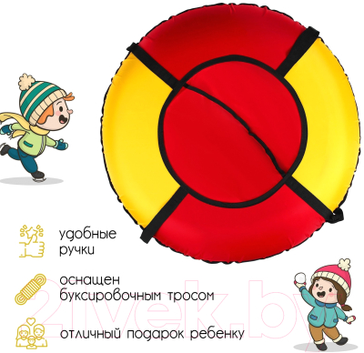 Тюбинг-ватрушка Winter Star 9937206 (красный/желтый)