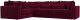 Диван угловой Лига Диванов Майами Long левый / 114888L (микровельвет бордовый) - 