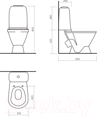 Купить Унитаз напольный Sanita Самарский WC.CC/Samarsky/1-P/WHT.G/S1  