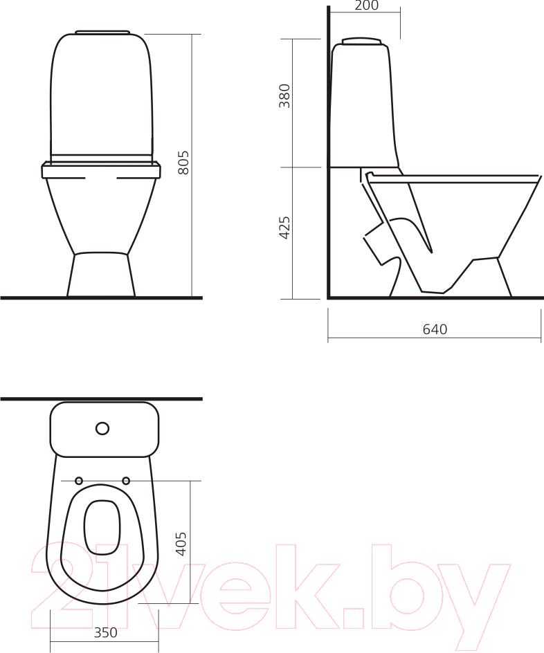 Унитаз напольный Sanita Самарский WC.CC/Samarsky/1-P/WHT.G/S1