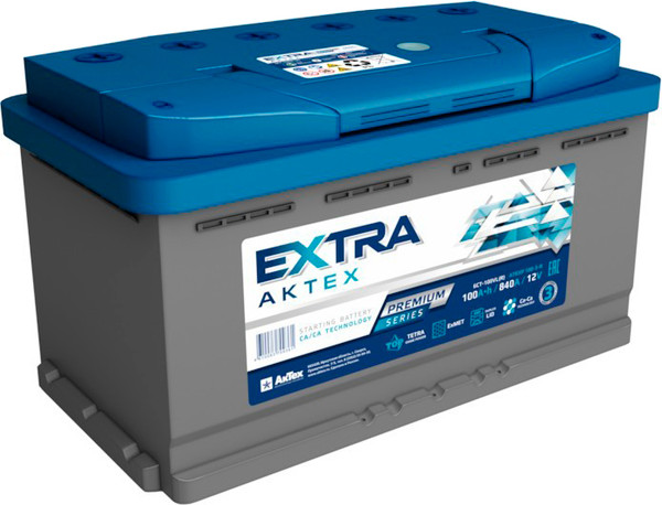 Автомобильный аккумулятор АкТех Extra Premium 840A L+ / ATEXP100-3-L