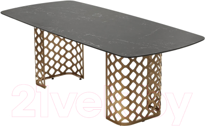 Обеденный стол M-City Chiavari 220 KL-116 / 614M05325 (черный мрамор матовый/бронзовый)