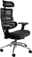 Кресло офисное Unique Ergotech CM-B137A (Black Mesh/Chrome Frame) - 