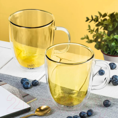 Набор кружек Elan Gallery Crystal Glass / 360165 (золото)