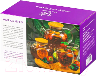 Набор кружек Elan Gallery Crystal Glass / 360165 (золото)