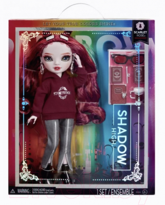Кукла с аксессуарами Rainbow High Shadow Скарлет Роуз / 42180 (бордовый)